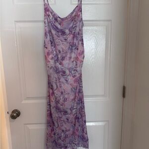 Maternity Elegant Purple Floral Dress